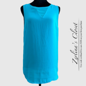 Vince Camuto Shell Sleeveless Top Blue S